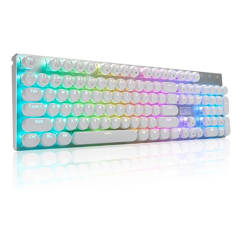104 nycklar trådbunden skrivmaskin Mekaniskt RGB-tangentbord