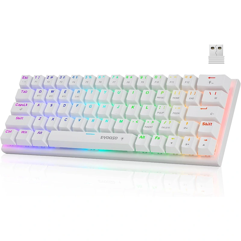 63 RGB-nycklar trådlöst BT 2.4GHz typ-c mekaniskt speltangentbord
