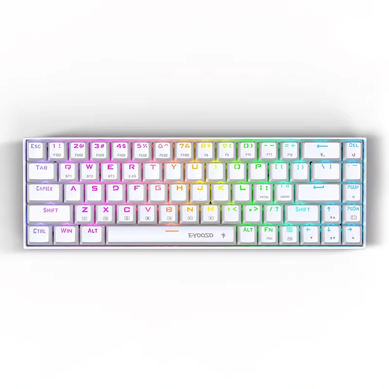 68 Key RGB trådlöst BT 2.4GHz Mekaniskt speltangentbord