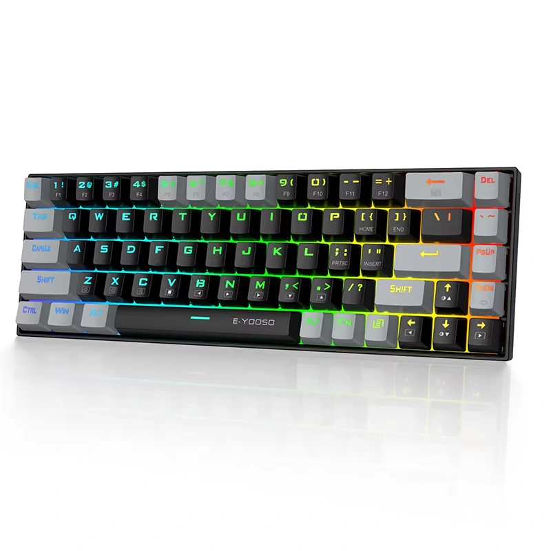 68-tangenters RGB-trådbundet mekaniskt speltangentbord