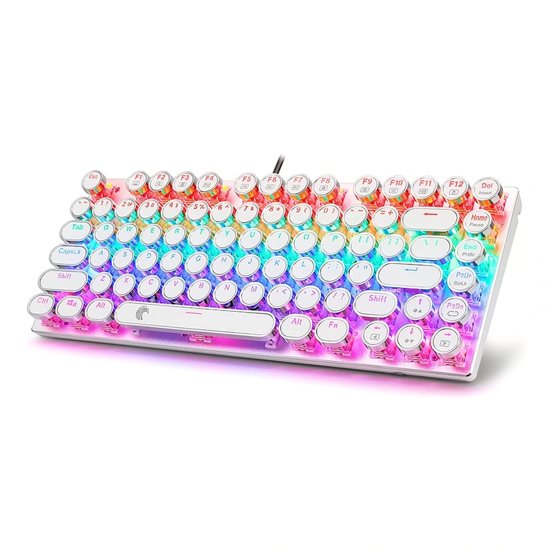 81Keys Skrivmaskin Mekaniskt Tangentbord Regnbåge