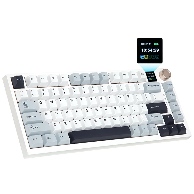 82 Keys krämig packningsmonterad trådlöst tangentbord