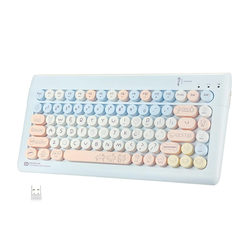 Trådlösa tangentbord med 84 tangenter Bluetooth och 2,4 GHz skrivmaskin