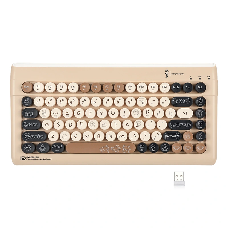 84 tangenter Trådlösa Bluetooth-tangentbord 2,4 GHz skrivmaskin