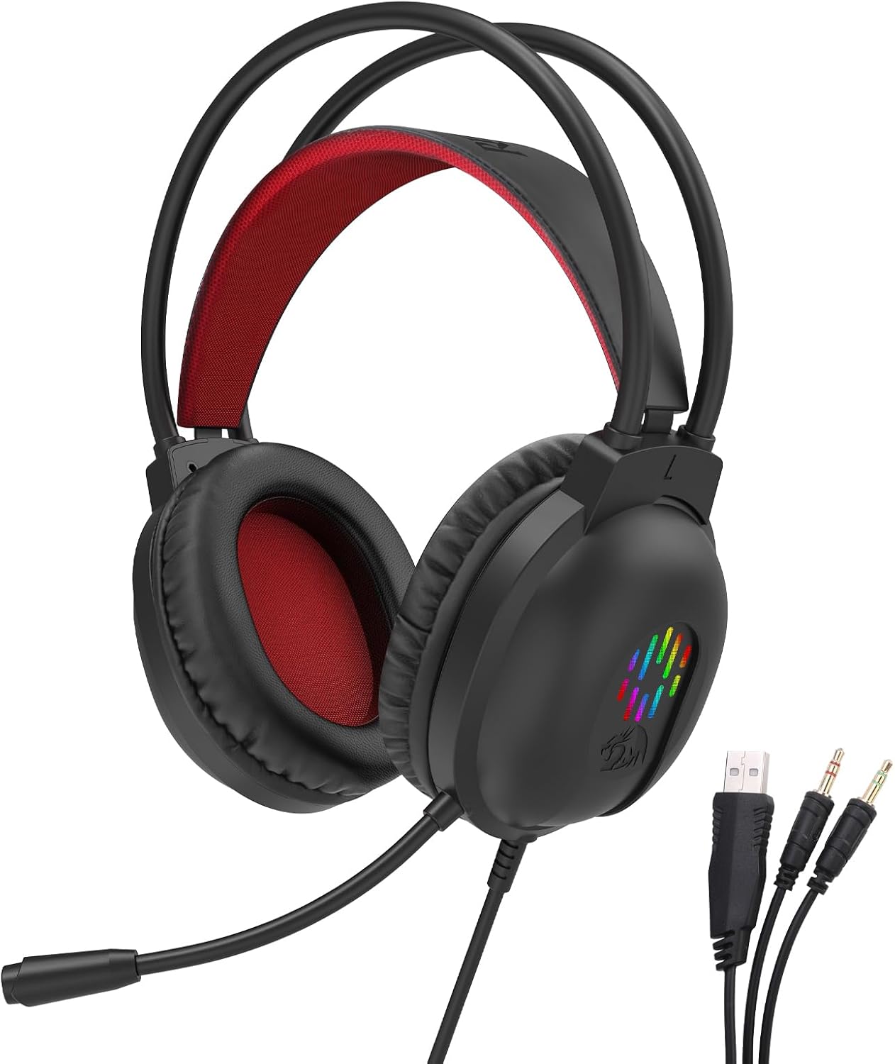 Svart H262 Wired Gaming Headset med mikrofon