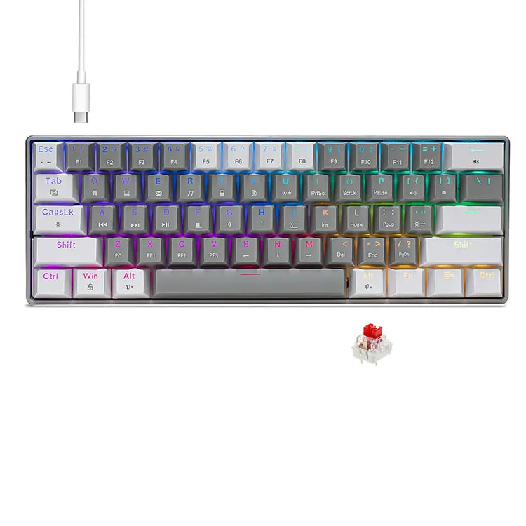 Bärbart 60 % mekaniskt trådbundet speltangentbord