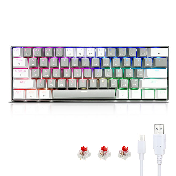 Bärbart 60 % RGB mekaniskt speltangentbord