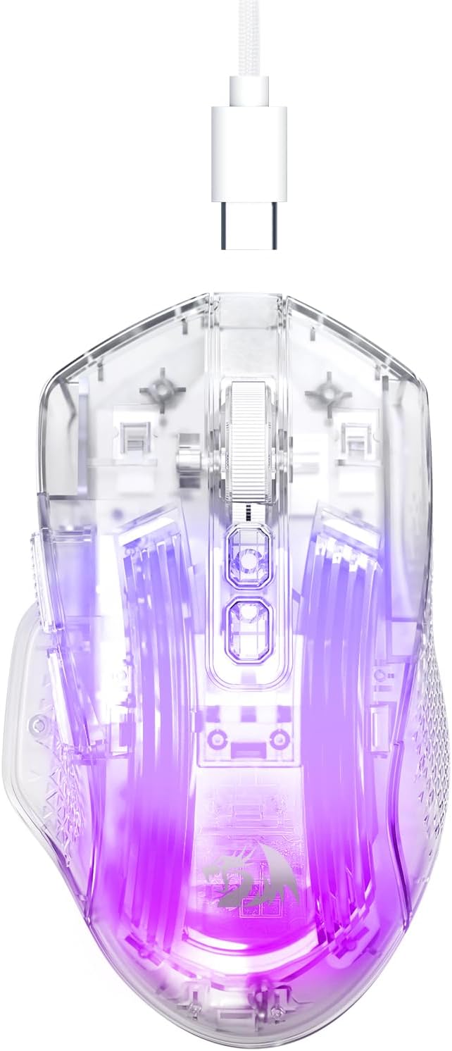 Vit M695CT 24 000 DPI 8 RGB LED Bakgrundsbelyst ModeWired Gaming Mus